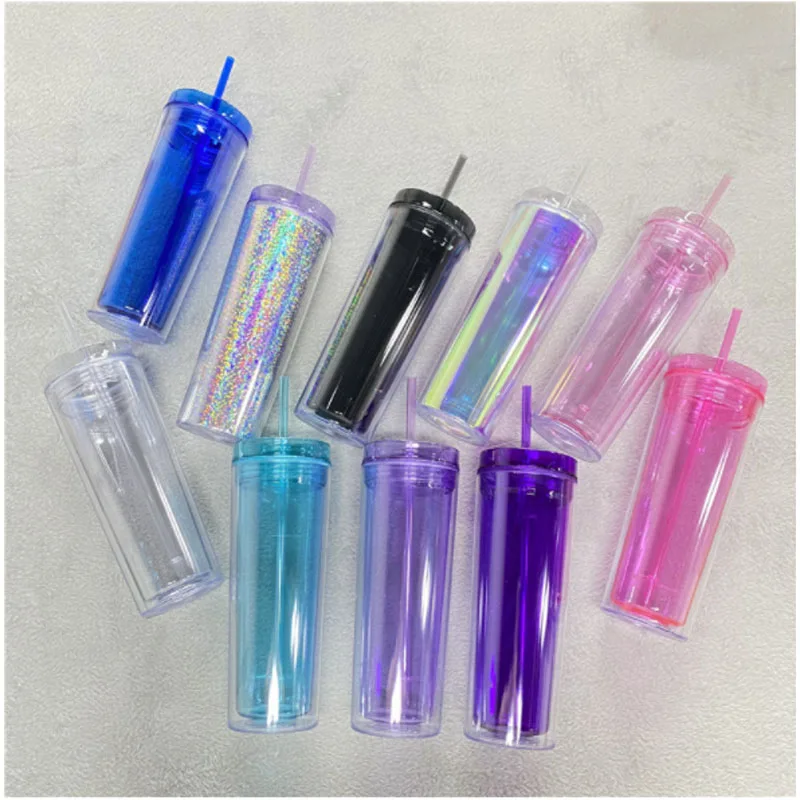 BPA Free Clear Plastic Tumbler 16oz Slim Tumbler with Straw Acrylic Water Bottle, Customized color
BPA Free Clear Plastic Tumbler 16oz Slim Tumbler with Straw Acrylic Water Bottle, Customized color