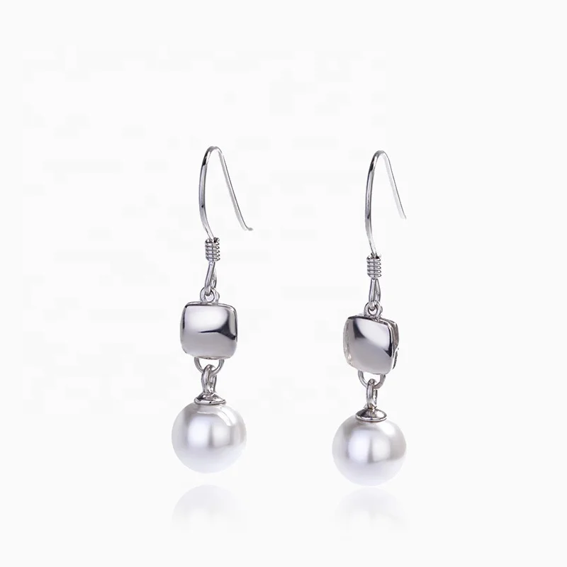Costume Jewelry High Quality Pearl Pendant Earring Women 925 Sterling Silver Drop Earring, White
Costume Jewelry High Quality Pearl Pendant Earring Women 925 Sterling Silver Drop Earring, White