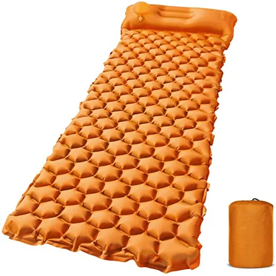 2021 New Arrival New Design 40D Nylon Camping Mat Inflatable Sleeping Pad With Pillow, Many colors for your choice
2021 New Arrival New Design 40D Nylon Camping Mat Inflatable Sleeping Pad With Pillow, Many colors for your choice