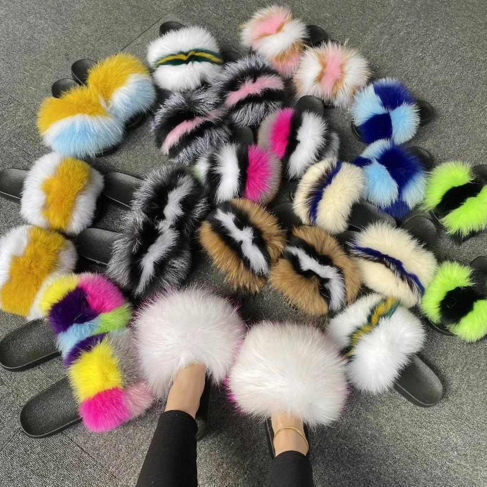 High Quality Women Sandals Summer Casual Slippers Lady Flat Non-slip Raccoon Fur Slides Real Fox Fur slippers for women, As picture show or customized
High Quality Women Sandals Summer Casual Slippers Lady Flat Non-slip Raccoon Fur Slides Real Fox Fur slippers for women, As picture show or customized