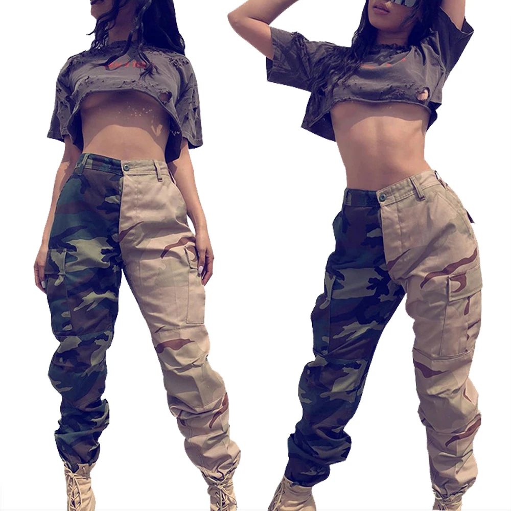 DF24595 Cargo Pants Women Casual Military Camouflage Patchwork High Waisted Trousers Women Pocket Joggers Overalls Streetwear
DF24595 Cargo Pants Women Casual Military Camouflage Patchwork High Waisted Trousers Women Pocket Joggers Overalls Streetwear