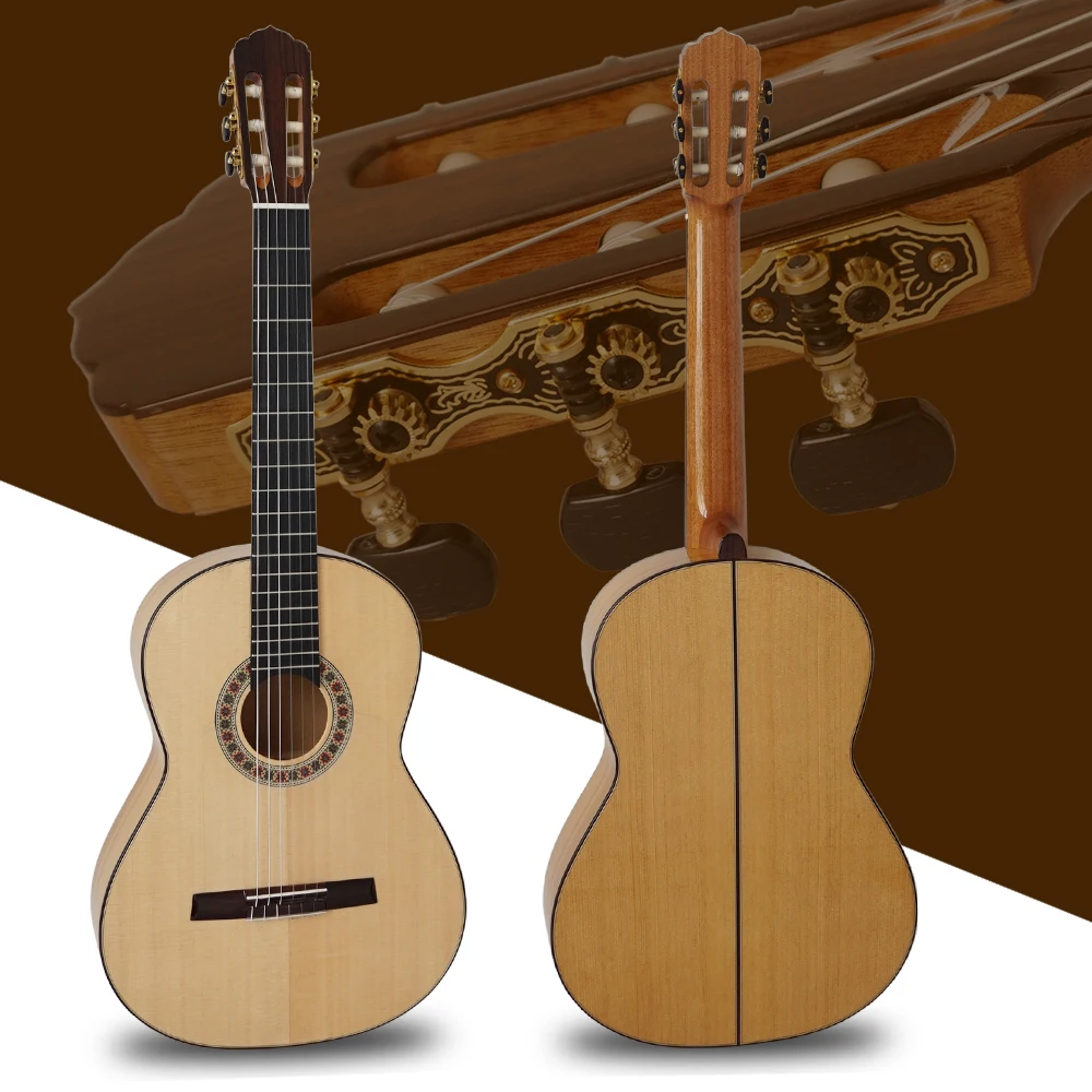 Chinese Aiersi manufacture vintage flamenco blanca guitar SC095F with spanish cypress back and side, Natural
Chinese Aiersi manufacture vintage flamenco blanca guitar SC095F with spanish cypress back and side, Natural
