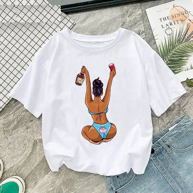 Summer ladies cute print T-shirt polyester black girls graphic t shirts women, 14colors
Summer ladies cute print T-shirt polyester black girls graphic t shirts women, 14colors