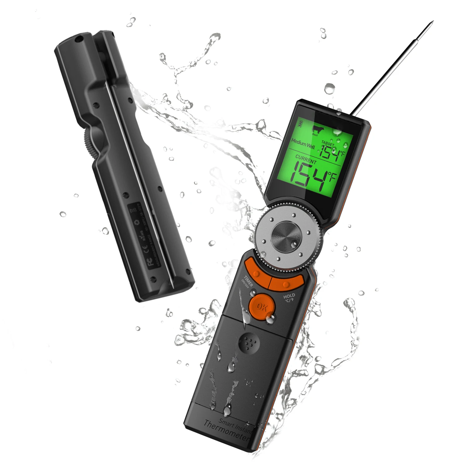 Mini6 Professional Waterproof Color Changing Backlight Digital Rotatable BBQ Meat Thermometer Cooking Food Kitchen Usage, Black/orange customized
Mini6 Professional Waterproof Color Changing Backlight Digital Rotatable BBQ Meat Thermometer Cooking Food Kitchen Usage, Black/orange customized
