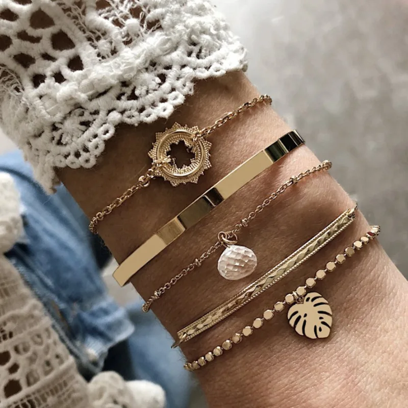 Fashion hollowed-out round leaf bracelet alloy drop shaped sun bracelet set women bracelet Jewelry
Fashion hollowed-out round leaf bracelet alloy drop shaped sun bracelet set women bracelet Jewelry