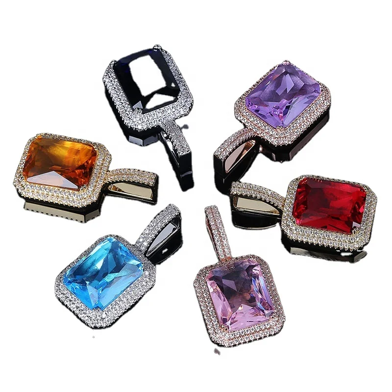 Hip-hopJewelry rap Colorful Glamour Gem Pendant unisex Real Gold Plated Neckle diy jewelry charms
Hip-hopJewelry rap Colorful Glamour Gem Pendant unisex Real Gold Plated Neckle diy jewelry charms
