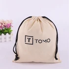 hot selling silk printing cosmetic drawstring cotton pouch