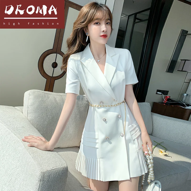 Droma Women's White Suit Dress Double Breasted 2021 Summer New Pleated Dresses, Picture color
Droma Women's White Suit Dress Double Breasted 2021 Summer New Pleated Dresses, Picture color