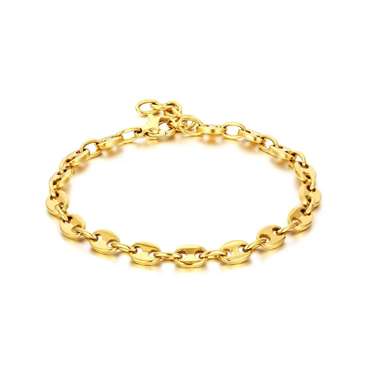 New Arrival Stainless Steel Gold 5MM Coffee Beans Link Chain Bracelet For Women Fashion Jewelry
New Arrival Stainless Steel Gold 5MM Coffee Beans Link Chain Bracelet For Women Fashion Jewelry