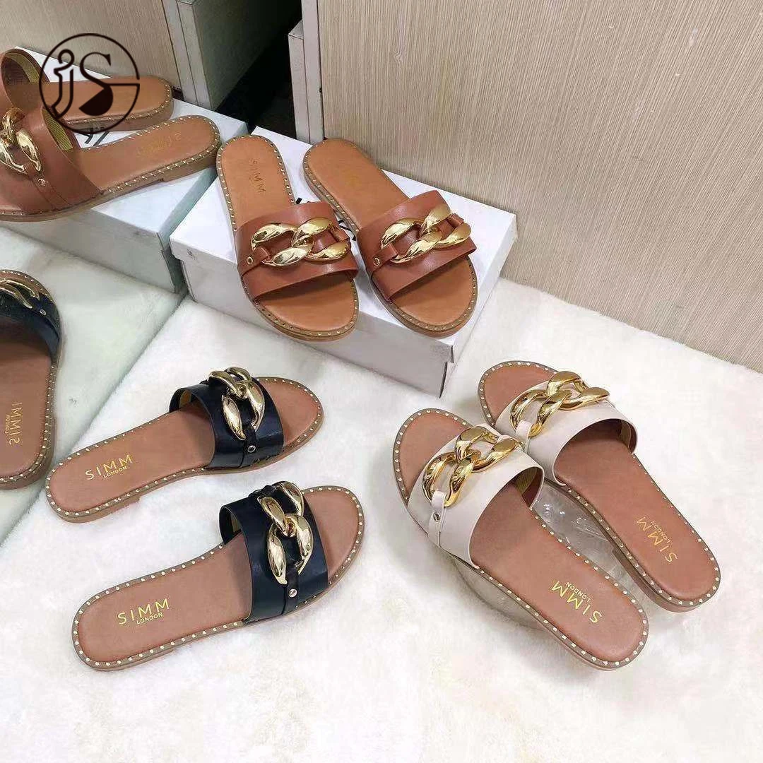 Metal double button ladies fashion sandals The new trend of summer ladies flat slippers Ladies fashion slippers Women slides, Picture
Metal double button ladies fashion sandals The new trend of summer ladies flat slippers Ladies fashion slippers Women slides, Picture