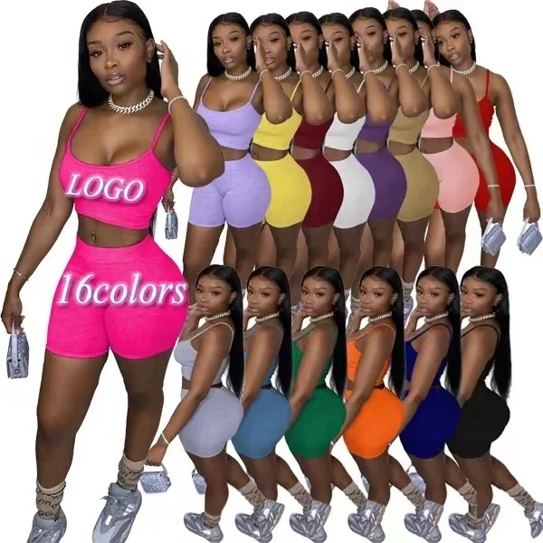 2022 new Candy color spaghetti string shirt and short pants womans clothing 2 piece two piece set summer biker short women's set, Picture color
2022 new Candy color spaghetti string shirt and short pants womans clothing 2 piece two piece set summer biker short women's set, Picture color