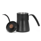 Stainless Steel Drip Over Coffee Kettle Gooseneck Moka Maker with Wooden Handle Thermometer For Baristas brew Tools