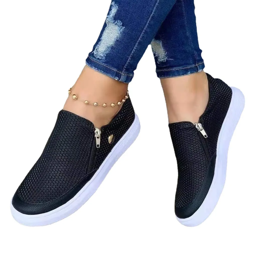 2021 new large size women's shoes casual PU surface side zipper flat bottom breathable single shoes women, White black gold
2021 new large size women's shoes casual PU surface side zipper flat bottom breathable single shoes women, White black gold