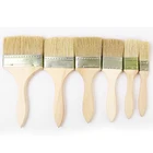 Multi purpose acrylic paint brush with flat yellow wood handle