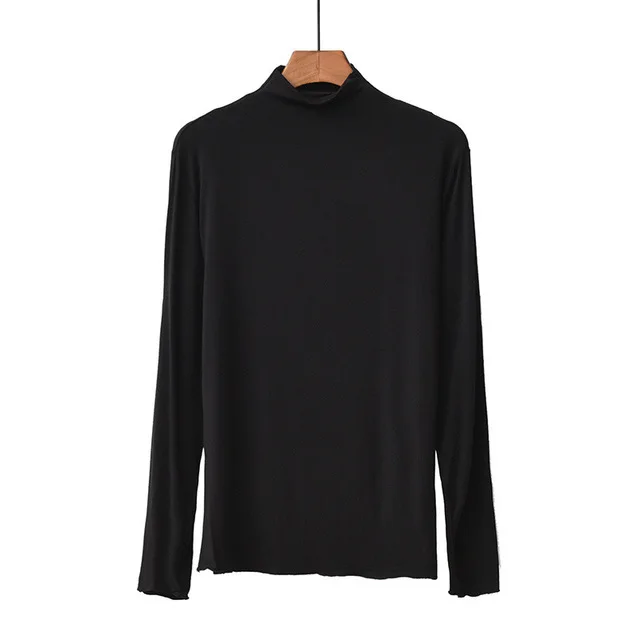 Women's spring and autumn long-sleeved t-shirt half high neck bottoming shirt solid color loose top large size
Women's spring and autumn long-sleeved t-shirt half high neck bottoming shirt solid color loose top large size