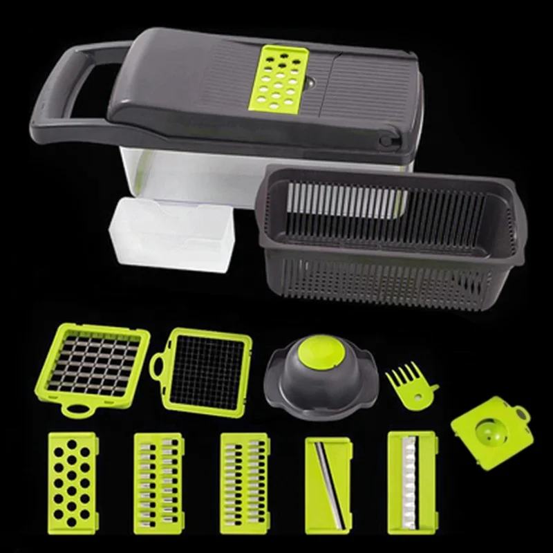 kitchen accessories 12 in 1 vegetable cutter gadgets potato dicer food cutter grater slicer hand held multi-function vegetable, Gray white blue
kitchen accessories 12 in 1 vegetable cutter gadgets potato dicer food cutter grater slicer hand held multi-function vegetable, Gray white blue