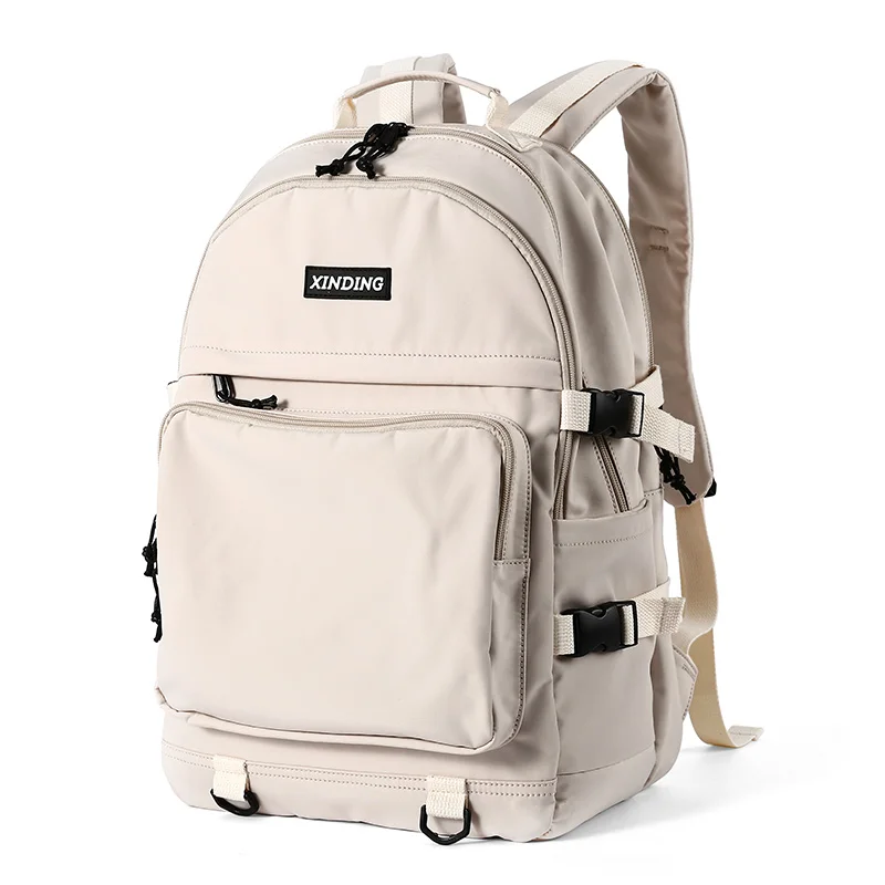 2021 Multi-compartment multi-pocket large-capacity backpack solid color casual school backpack, Black/rice white
2021 Multi-compartment multi-pocket large-capacity backpack solid color casual school backpack, Black/rice white