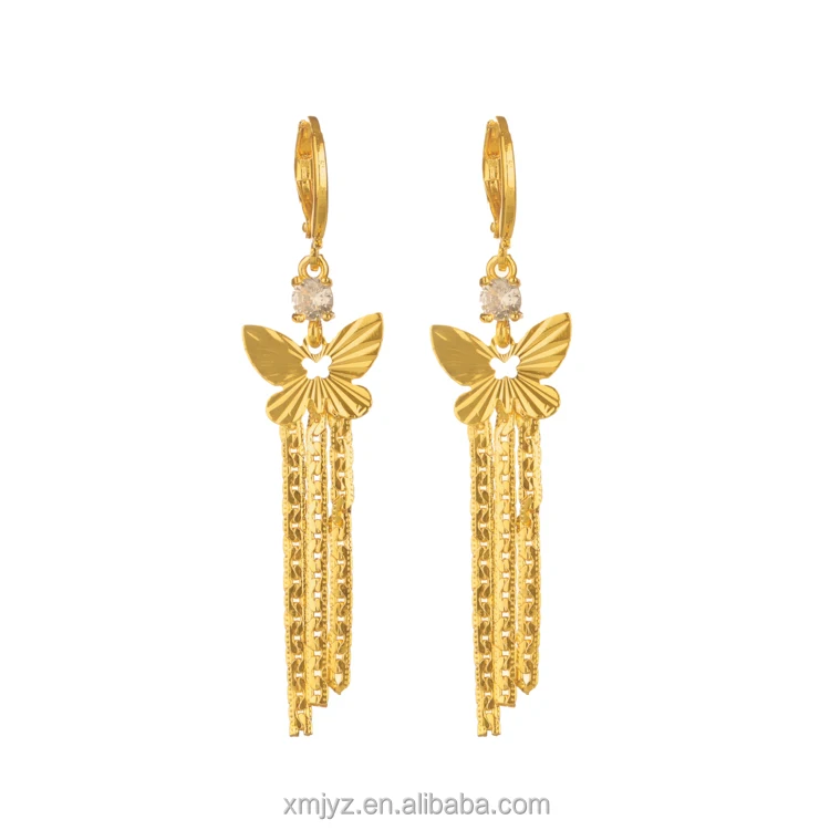 Cross-Border New Simple Gold-Plated 18K Butterfly With Diamond Tassel Earrings Net Red Hot Jewelry Women
Cross-Border New Simple Gold-Plated 18K Butterfly With Diamond Tassel Earrings Net Red Hot Jewelry Women
