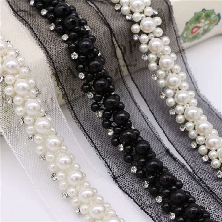 Wholesale Handmade High Density Bead Rhinestone Embroidery French Tulle Lace Trim For DIY Hair Clasp Handbags Lace With Beads, White/black
Wholesale Handmade High Density Bead Rhinestone Embroidery French Tulle Lace Trim For DIY Hair Clasp Handbags Lace With Beads, White/black