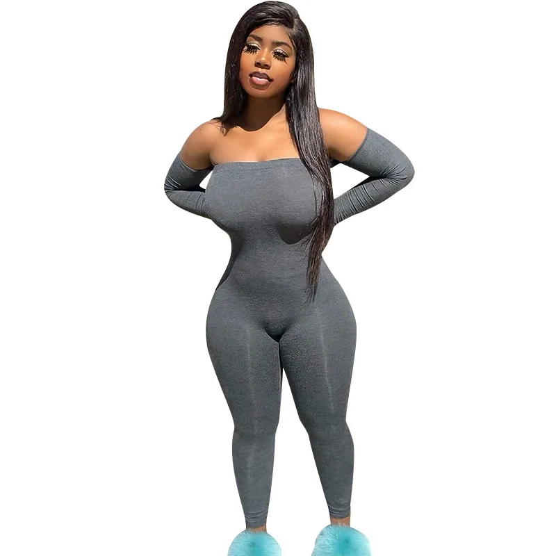 Pure color one shoulder long sleeve hip lifting and foot binding casual fashion one piece bodycon jumpsuit
Pure color one shoulder long sleeve hip lifting and foot binding casual fashion one piece bodycon jumpsuit