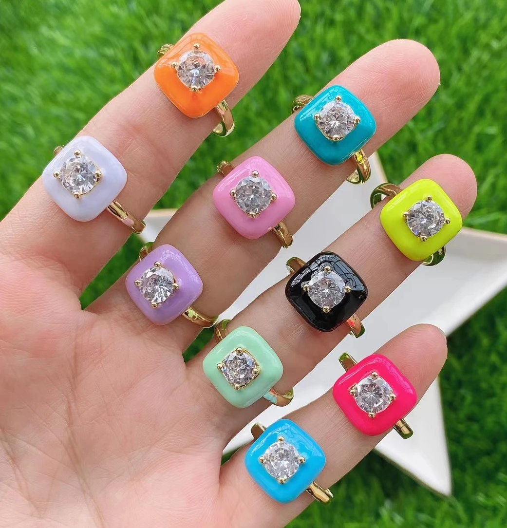 charmzeal new Fashion Design Gold Color Enamel Square Crystal Zircon Rings for Women Finger Rings Female Jewelry Gift,mix colors
charmzeal new Fashion Design Gold Color Enamel Square Crystal Zircon Rings for Women Finger Rings Female Jewelry Gift,mix colors