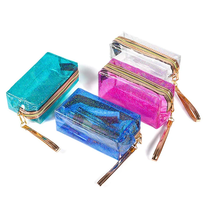 Fashion Transparent Laser Cosmetic Pouch Luxury PINK Transparent Holographic Travel Zipper Makeup Bag, Glitter color
Fashion Transparent Laser Cosmetic Pouch Luxury PINK Transparent Holographic Travel Zipper Makeup Bag, Glitter color