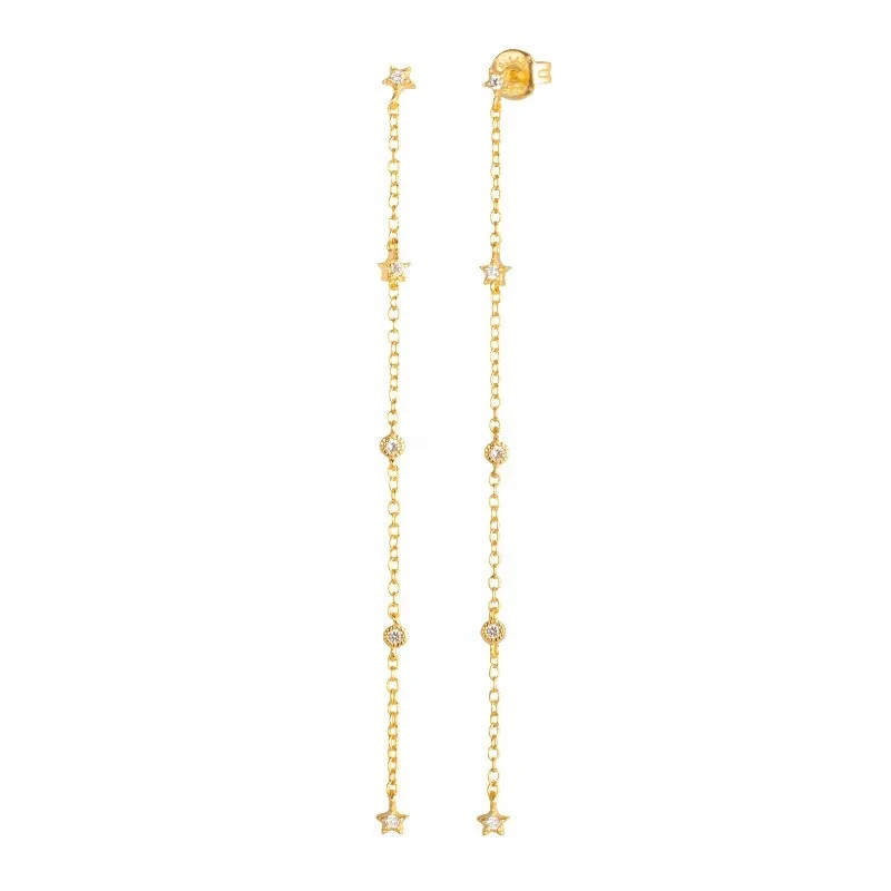 925 Sterling Silver Jewelry Mini Star Zircon Charm Long Chain Tassel Stud Earrings For Women, Gold and silver
925 Sterling Silver Jewelry Mini Star Zircon Charm Long Chain Tassel Stud Earrings For Women, Gold and silver