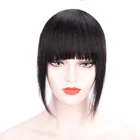 Cheap Natural Brazilian Human Hair Flat Front Bangs Hand Tied Thick Hair Fringes Clip-in Hair Extension