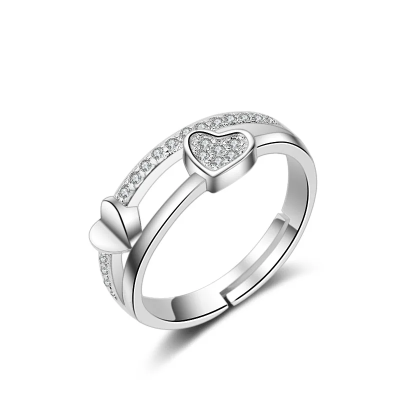 Austrian Cubic Zirconia Engagement Wedding Finger Rings Layer Rhinestone Heart Rings For Women Fashion Brand Jewelry, Silver
Austrian Cubic Zirconia Engagement Wedding Finger Rings Layer Rhinestone Heart Rings For Women Fashion Brand Jewelry, Silver
