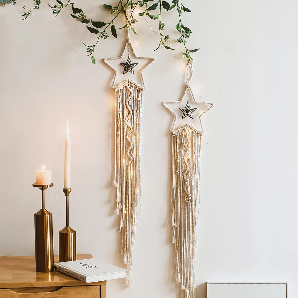 Wholesale boho handmade 100% cotton star macrame wall hanging kit hanging home decoration, Picture
Wholesale boho handmade 100% cotton star macrame wall hanging kit hanging home decoration, Picture