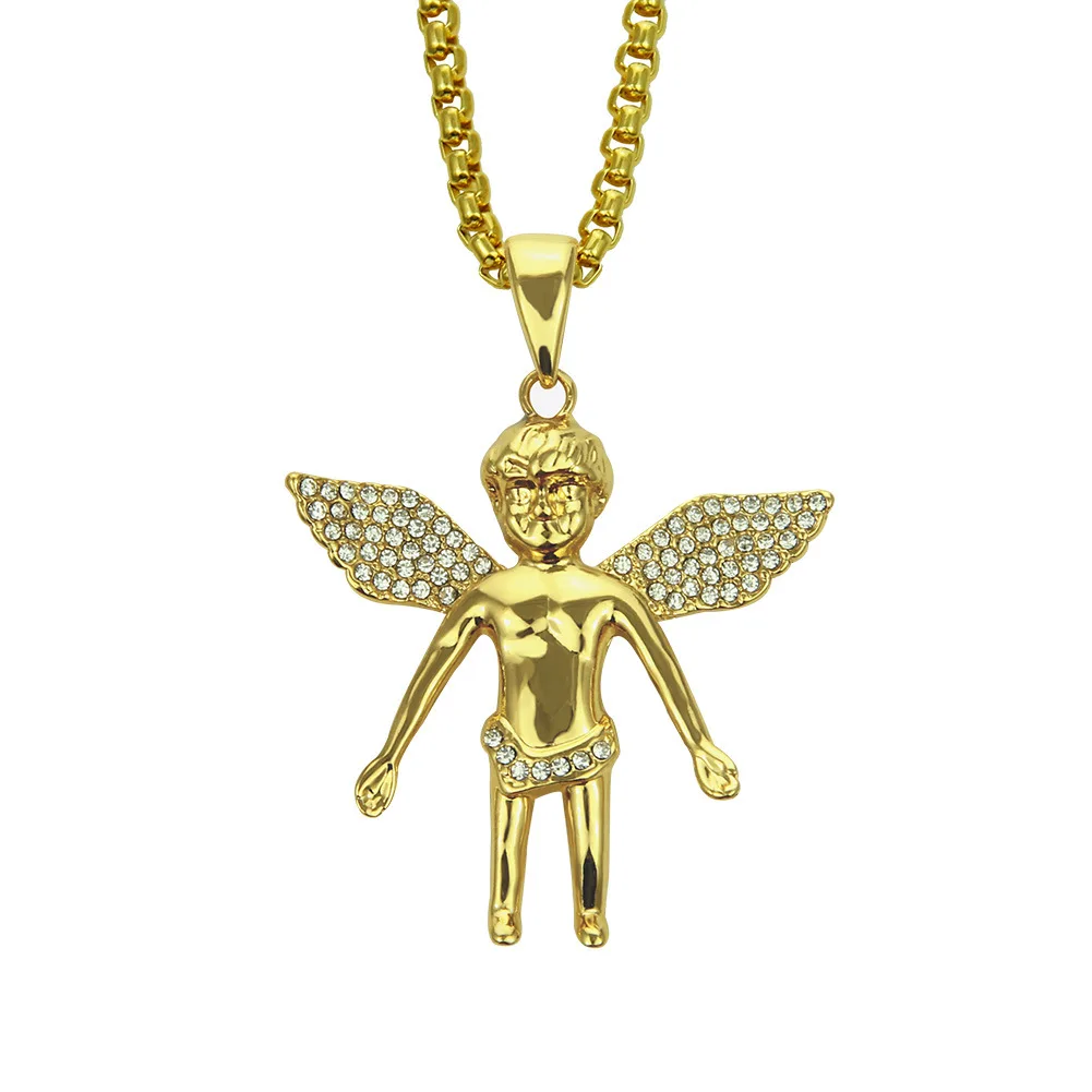 18k Gold Diamond Angel Pendant Necklace Hip-Hop Hip-Hop Angel Clavicle Chain Necklace Spot Luxury Jewelry Set Necklace Women
18k Gold Diamond Angel Pendant Necklace Hip-Hop Hip-Hop Angel Clavicle Chain Necklace Spot Luxury Jewelry Set Necklace Women