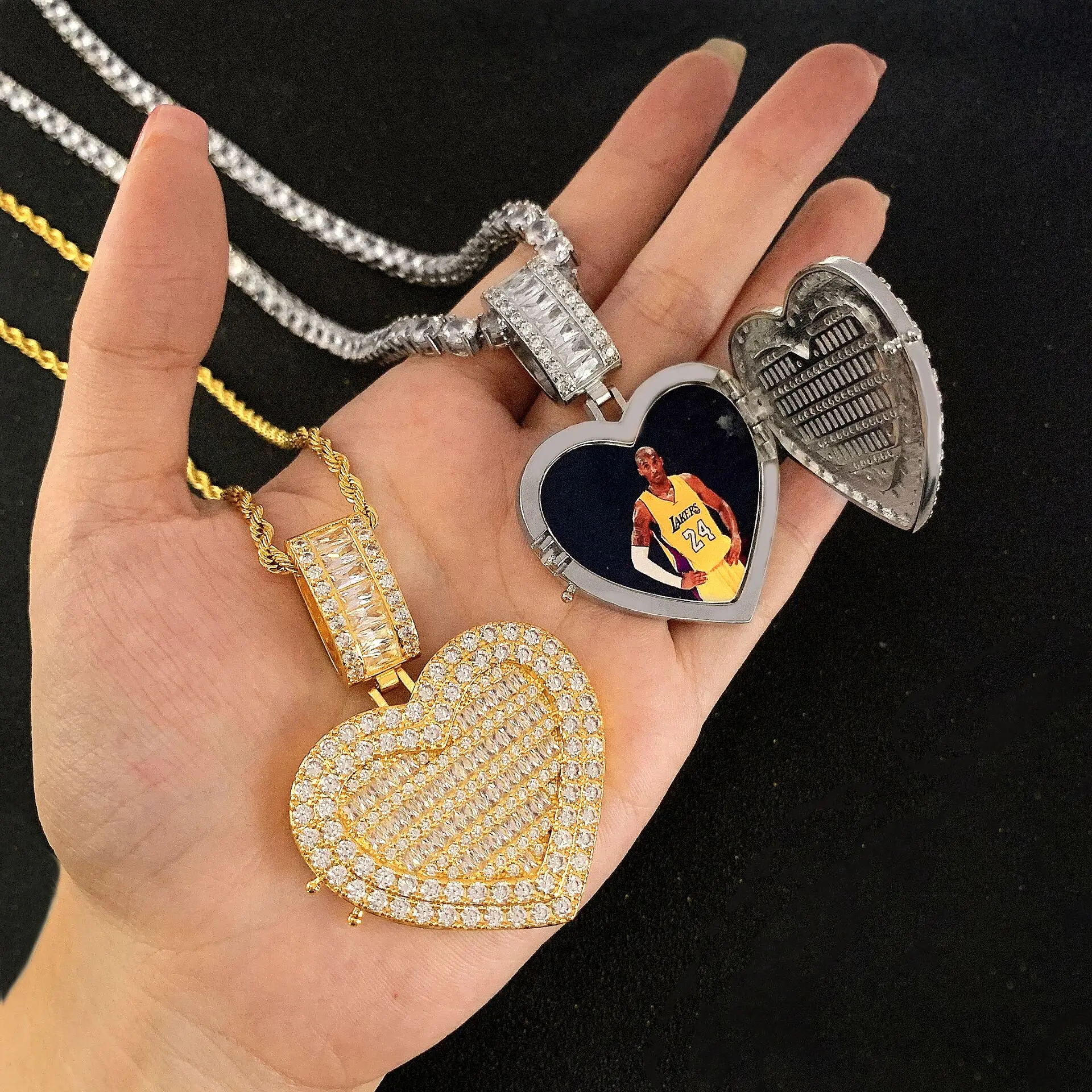 

foxi women bling diamond necklace white cubic zirconia valentine's heart choker necklace