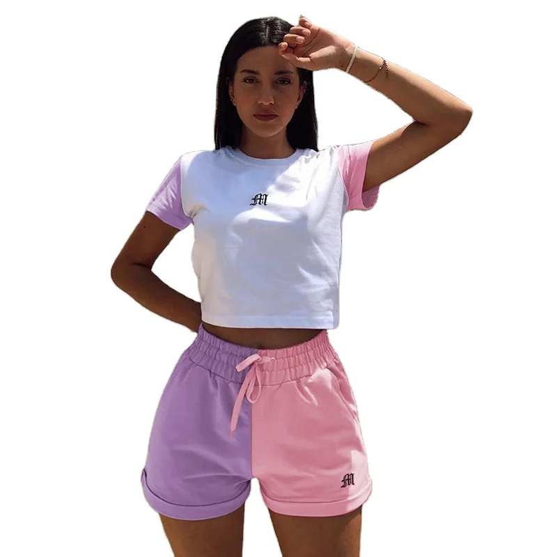 2020 new arrivals autumn designs women two pieces contrast color top with short pants set
2020 new arrivals autumn designs women two pieces contrast color top with short pants set