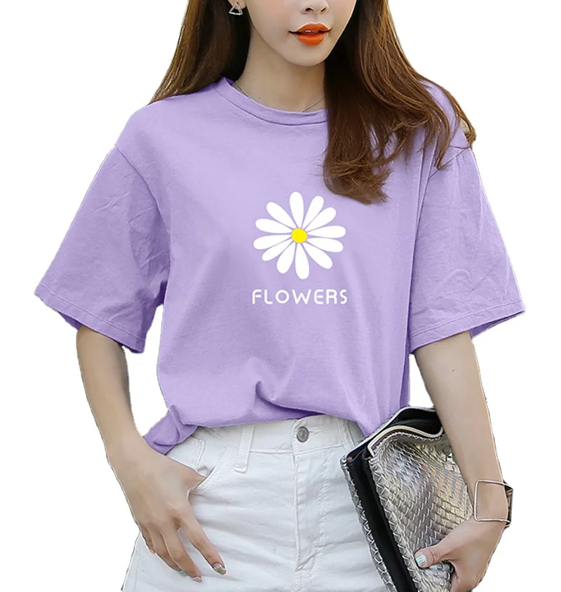 High Quality Spot wholesale flower Print cotton t shirt Women Short Sleeve Tops Ladies Floral T Shirts Tops Blouses, Customized color
High Quality Spot wholesale flower Print cotton t shirt Women Short Sleeve Tops Ladies Floral T Shirts Tops Blouses, Customized color