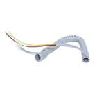 4P4C Stranded Wire RJ9 Spiral Cable for Telephone 4P4C Male Plug to Tinned Cord