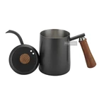 Highwin Black Painting Wood Knob And Handle Stainless Steel Hand Drip Pour Over Coffee Kettle