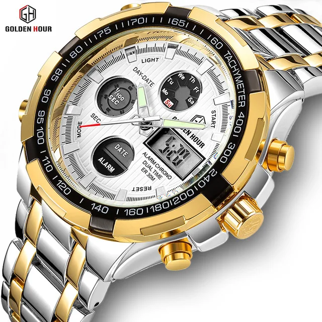 GOLDENHOUR GH108 Quartz watches Top luxury brand wristwatches hot selling digital sport watches Business
GOLDENHOUR GH108 Quartz watches Top luxury brand wristwatches hot selling digital sport watches Business