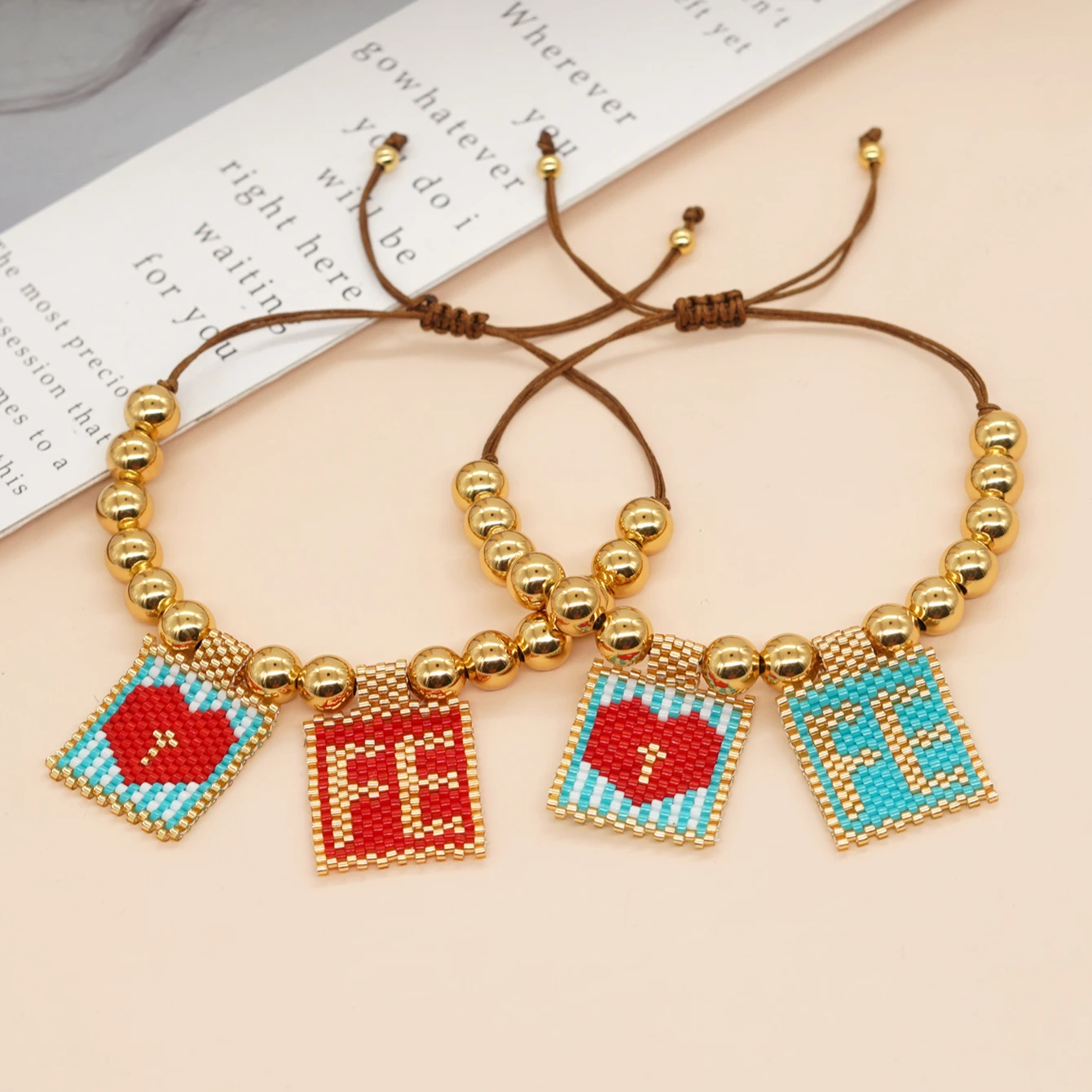 Go2boho New In Gold Copper Beads FE Red Love Heart Charm Beaded Bracelets For Women Friendship Jewelry Fashion Y2k Accessories
Go2boho New In Gold Copper Beads FE Red Love Heart Charm Beaded Bracelets For Women Friendship Jewelry Fashion Y2k Accessories