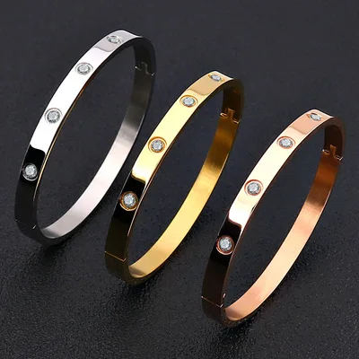 Korean Fashion Titanium Steel Open Plane Full Rhinestone Bracelet Stainless Steel Glossy Bracelet Jewelry Europe and America
Korean Fashion Titanium Steel Open Plane Full Rhinestone Bracelet Stainless Steel Glossy Bracelet Jewelry Europe and America