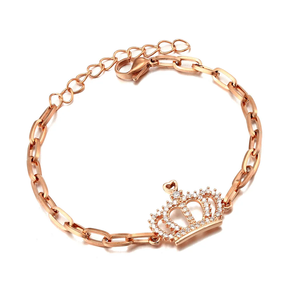 Hip Hops Punk Gold Silver Color Insert CZ Royal Crown Bracelet Stainless Steel Link Chain Zircon Hollow Crown Charm Bracelet, Gold/silver/rose gold
Hip Hops Punk Gold Silver Color Insert CZ Royal Crown Bracelet Stainless Steel Link Chain Zircon Hollow Crown Charm Bracelet, Gold/silver/rose gold