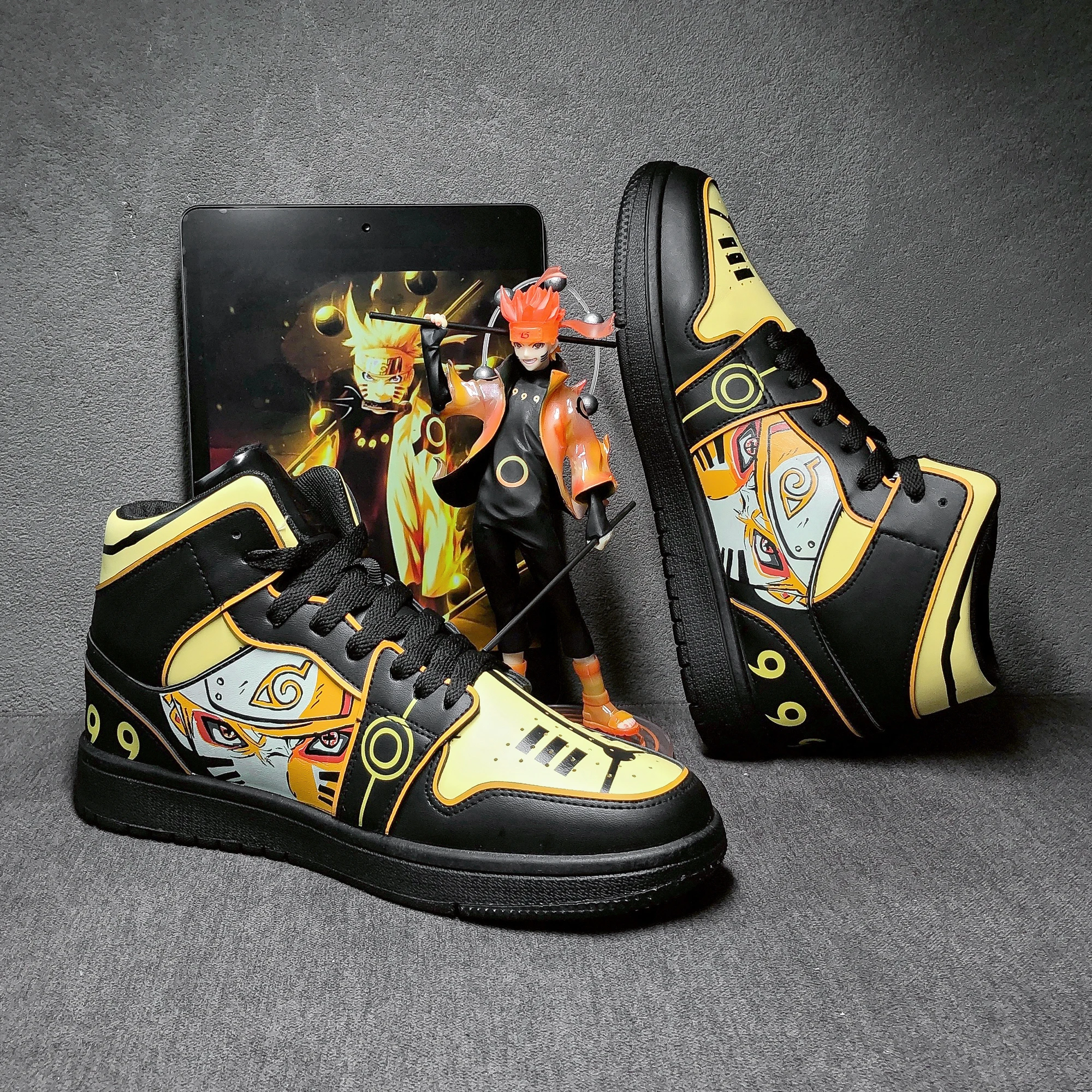 Hot Sale Casual Men Sneakers High-top Anime Shoes For Men Naruto 3D Men Skateboard Shoes Breathable Hard-wearing, Black yellow
Hot Sale Casual Men Sneakers High-top Anime Shoes For Men Naruto 3D Men Skateboard Shoes Breathable Hard-wearing, Black yellow