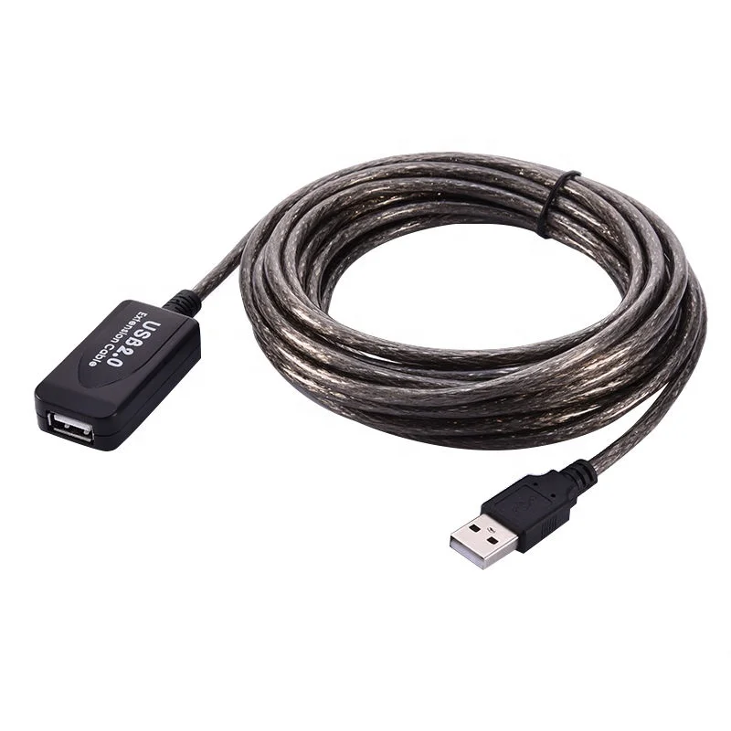 5 Meter (16 Foot) USB 2.0 Active Extension Cable Type A Male to A Female, Transparent black
5 Meter (16 Foot) USB 2.0 Active Extension Cable Type A Male to A Female, Transparent black