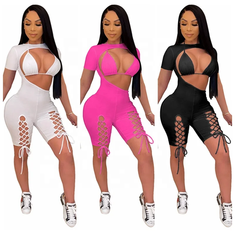 2021 Summer Lace Up Cutout Short Rompers Womens 2 Piece Set, White,black,rose,gray,orange,yellow
2021 Summer Lace Up Cutout Short Rompers Womens 2 Piece Set, White,black,rose,gray,orange,yellow