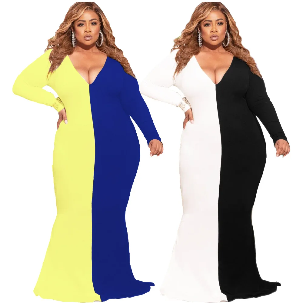 PP076 Wholesale v-neck casual dresses color blocking sexy dresses 2021 bodycon sexy elegant plus size maxi dresses
PP076 Wholesale v-neck casual dresses color blocking sexy dresses 2021 bodycon sexy elegant plus size maxi dresses