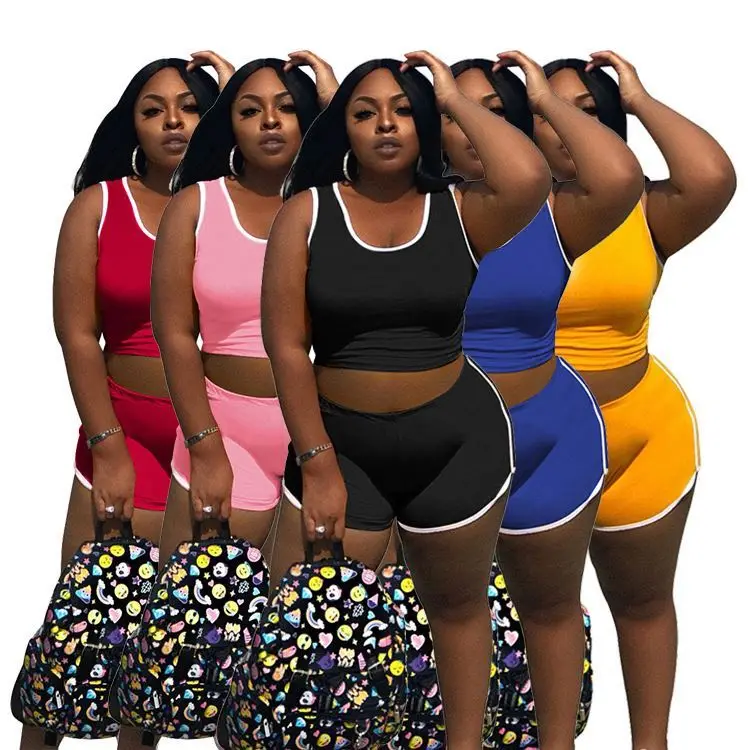 PEARL High Quality White Edge Solid Color Vest And Shorts Plus Size Women Casual Sports Two Piece Set
PEARL High Quality White Edge Solid Color Vest And Shorts Plus Size Women Casual Sports Two Piece Set
