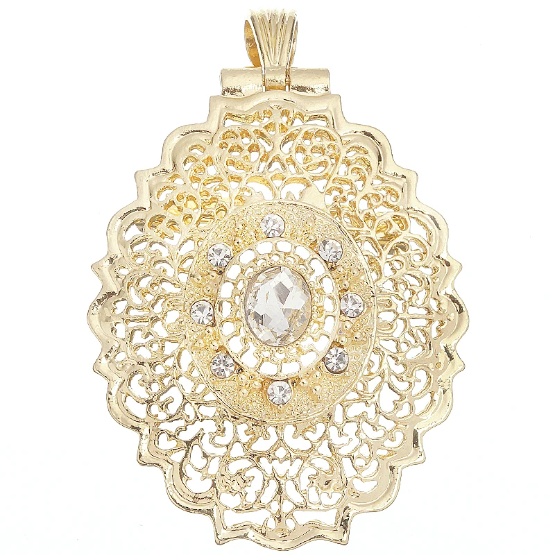 New European style fashion jewelry brooch with pendant double oval rhinestone brooch
New European style fashion jewelry brooch with pendant double oval rhinestone brooch