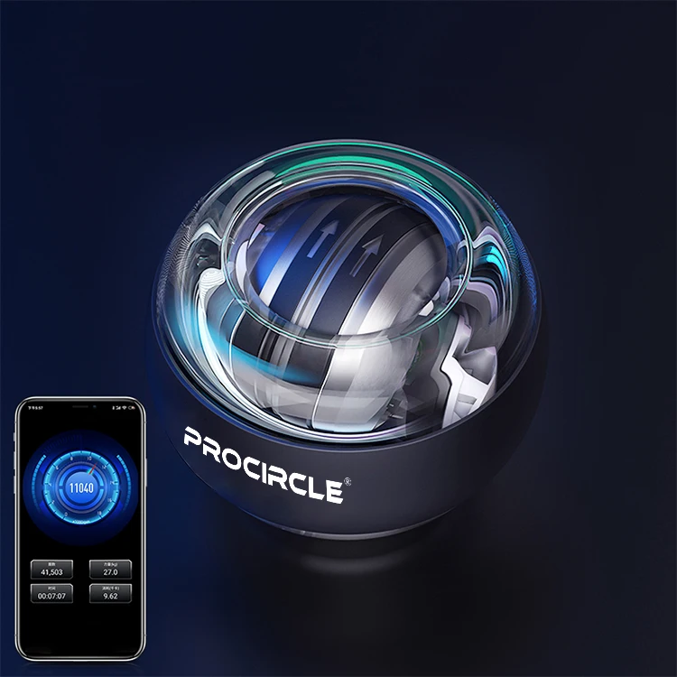 Smart Wrist Power Gyroscopic Ball With APP, Red lights black lights black five level lights
Smart Wrist Power Gyroscopic Ball With APP, Red lights black lights black five level lights