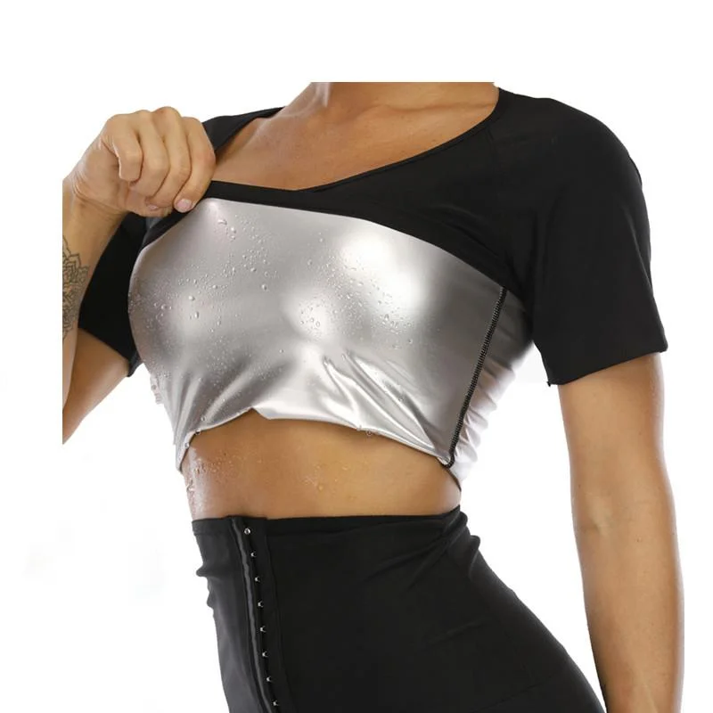 Women's sports body-building abdominal corset body shaping top sweaty short sleeve Yoga suit, Black
Women's sports body-building abdominal corset body shaping top sweaty short sleeve Yoga suit, Black
