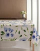 Waterproof white leaves and flower outdoor cloth table clothes