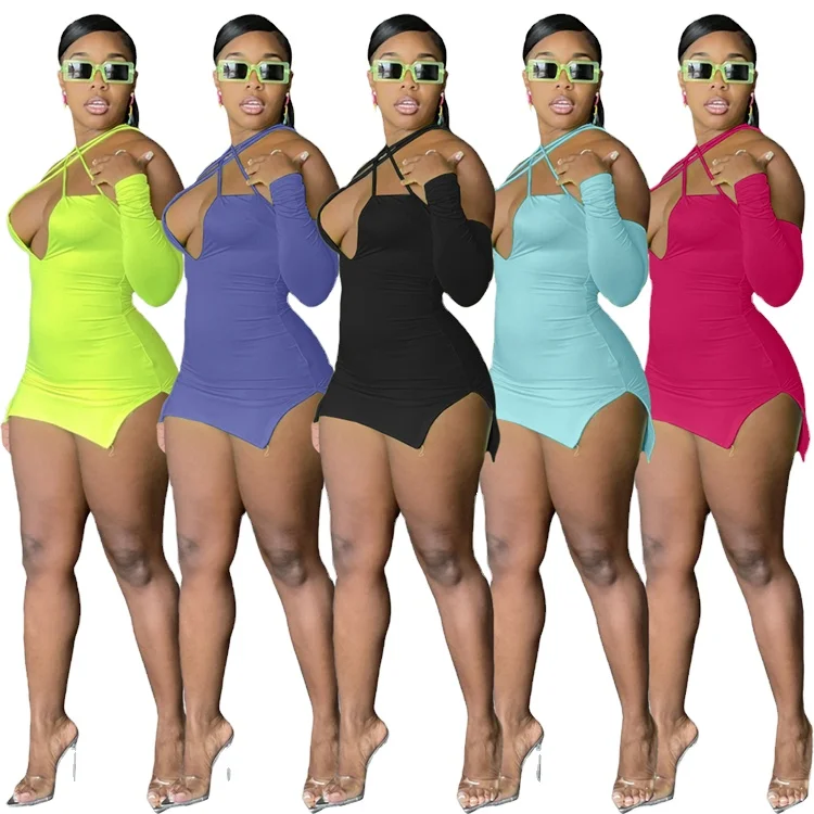 DUODUOCOLOR New style solid color sexy deep v neck backless slit womens skirts plus size summer short dress D10168
DUODUOCOLOR New style solid color sexy deep v neck backless slit womens skirts plus size summer short dress D10168